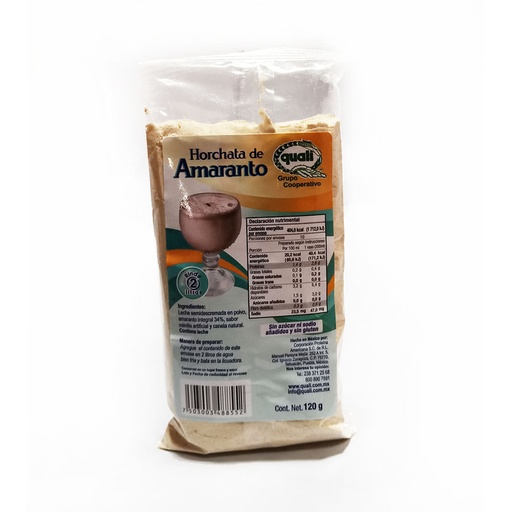[1200-006-006] Paquete de 10 Horchatas de Amaranto Quali (sin Azúcar) 120 g