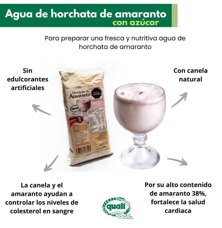 Paquete de 10 Horchatas de Amaranto Quali (con Azúcar) 180 g