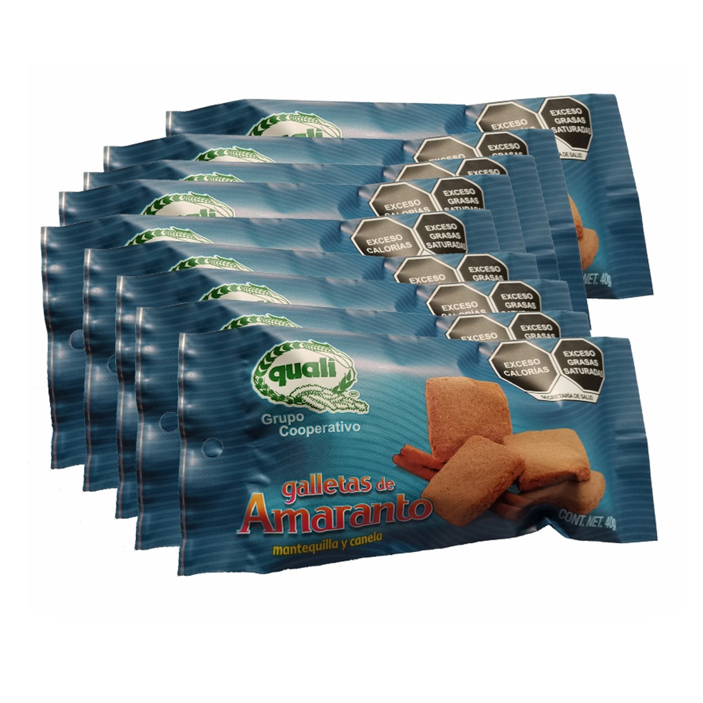 Paquete de 10 Galletas de Amaranto Quali con Mantequilla y Canela