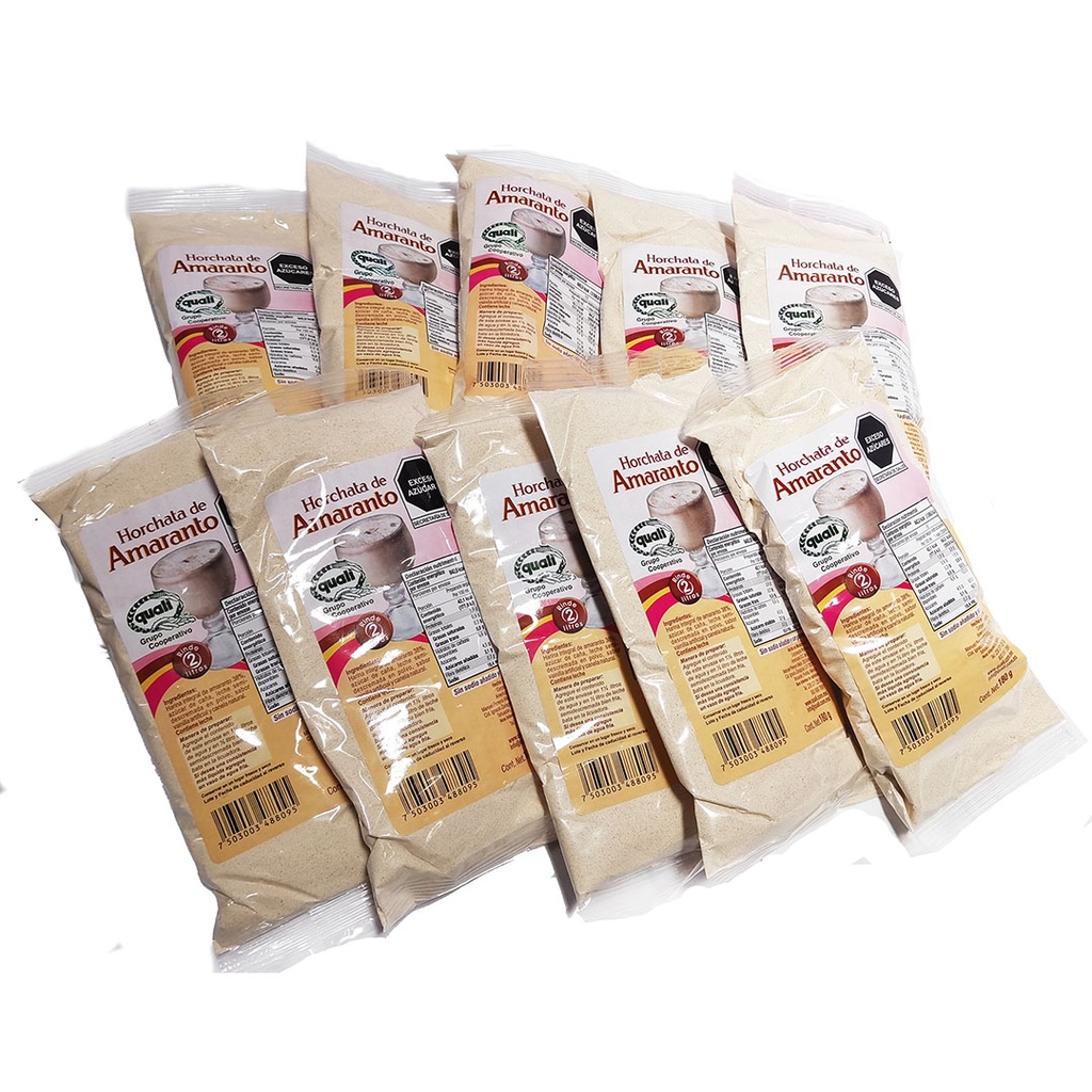 Paquete de 10 Horchatas de Amaranto Quali (con Azúcar) 180 g