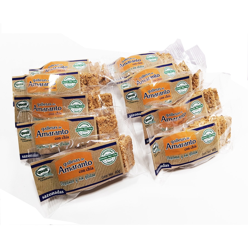 Paquete de 10 Galletas de Amaranto Quali con Chía