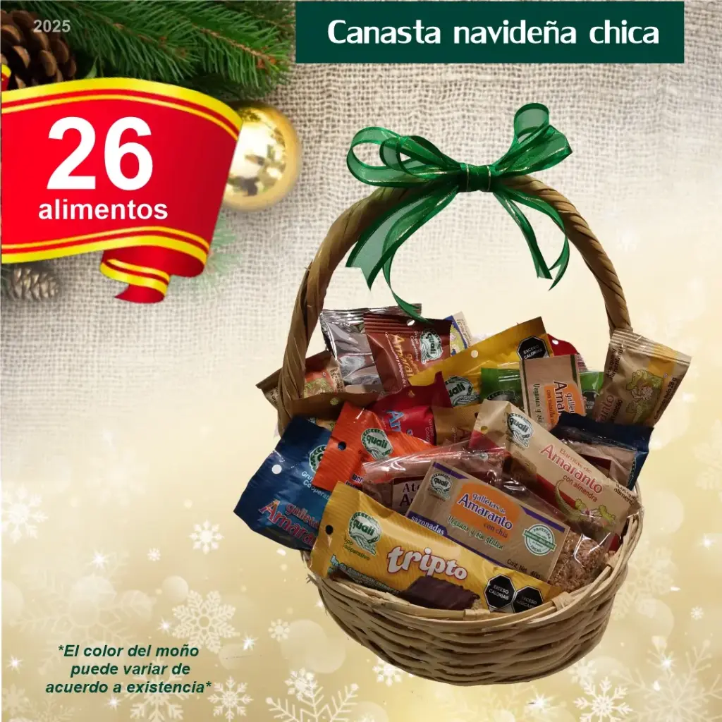 2 Canastas Navideñas Chicas con Alimentos de Amaranto Quali ¡Envío Gratis!