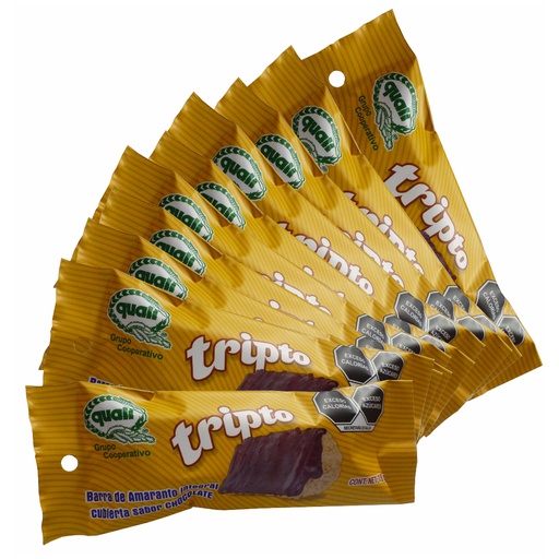 [1200-001-001] Paquete de 10 Triptos de Amaranto Quali con Chocolate 18g