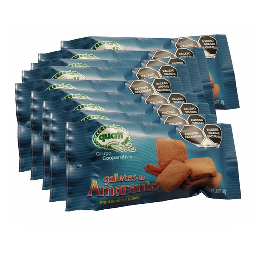 [1200-002-004] Paquete de 10 Galletas de Amaranto Quali con Mantequilla y Canela