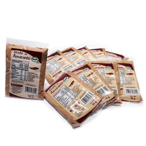 [1200-006-015] Paquete de 10 Atoles de Amaranto Quali con Cocoa 50 g